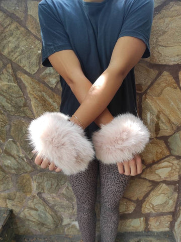 Baby Pink Fox Fur Cuffs